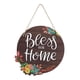thumbnail image 2 of Señal De Corona De Bienvenida Para Puerta Delantera, Letrero Colgante Rústico Redondo, Decoración Bless Our Home, 2 of 5