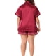 thumbnail image 3 of Agnes Orinda Conjunto de Pijamas de Talla Grande para el Día de la Madre para Mujeres, Loungewear de Satén Suave con Botones, Conjunto de Shorts de 2 Piezas 3X Burdeos, 3 of 6