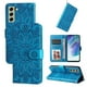 thumbnail image 4 of Funda tipo cartera FOXDOCK para Samsung Galaxy S21 FE , diseño girasol en relieve, cuero PU, cierre magnético, soporte y tarjetero, 4 of 5