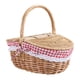 thumbnail image 4 of Cesto de almacenamiento de cesta de picnic de mimbre, con asa de tapa Contenedor de comida pastoral para picnic de vacaciones al aire libre, 4 of 5