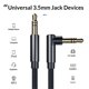 thumbnail image 1 of Cable de instrumento 10 pies 2-pack, ángulo recto a derecho 3.5mm masculino estéreo cable de audio, línea de interconexión equilibrada para guitarra eléctrica, bajo, teclado, mezclador, ampl, 1 of 3