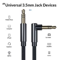 Xusx111 - Cable De Instrumento 10 Pies 2-Pack, Ángulo Recto A Derecho 3.5Mm Masculino Estéreo Cable De Audio, Línea De Interconexión Equilibrada Para Guitarra Eléctrica, Bajo, Teclado, Mezclador, Ampl