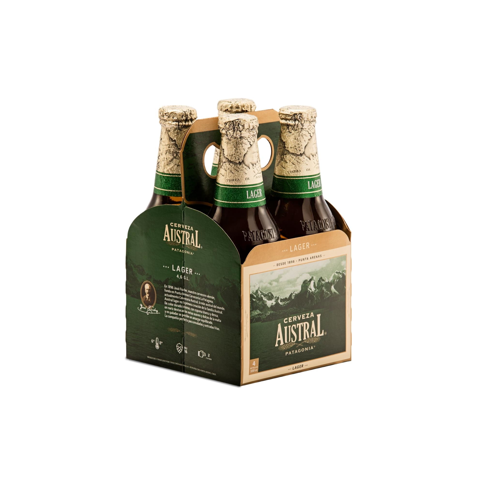 Cerveza Lager Botellas Pack 4 Un x 330 ml c/u Austral