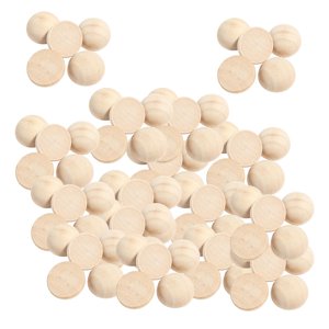 Magideal - 100X Cuentas De Madera Sin Terminar, Medias Cuentas De Madera Divididas Para Pintura, Decoración De Mesa Para El Hogar, Fabricación De Joyas, Proyecto 2Cmx1Cm