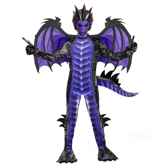 Disfraz de dragón morado para niños Spooktacular Creations