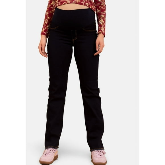 Jeans Mujer Maternal Recto Raw L