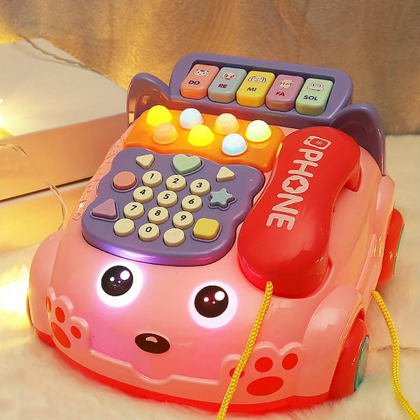 Baby Phone Toy,Baby Toy Phone Cartoon Baby Piano Music Light Toy Children Pretend Phone, Kids Cell Phone Girl With Light Parent-Child Interactive Toy Gift Game Boy Girl Early Education Gift Pink