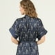 thumbnail image 4 of Bata de Mujer Mini Satin Azul Estampado, 4 of 5