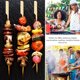 thumbnail image 3 of Brochetas de bambú PFIEIFPO, 20 cm, 200 unidades, para aperitivos, barbacoas, fruta, 3 of 7