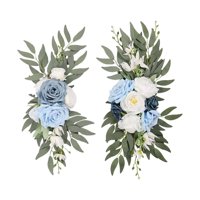 Magideal - Paquete De 2 Flores De Seda, Arco De Boda, Flores, Puerta, Telón De Fondo Floral, Guirnalda De Flores Artificiales Para Fiesta, Escenario, Actuación, Azul