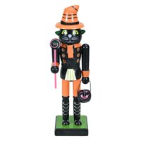 Bothyi - Figura Decorativa De Cascanueces De Halloween Para Decoración De Jardín Festivo Con Diseño De Gato Negro