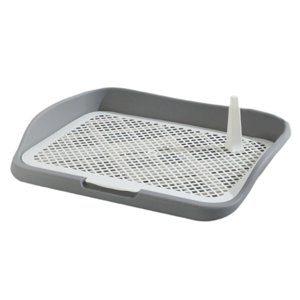 Ioensy - Inodoro Para Perros Bandeja De Arena Para Mascotas Bandeja Portátil Para Orinal Para Interiores Otras Mascotas Conejito Gris Valla Mediana