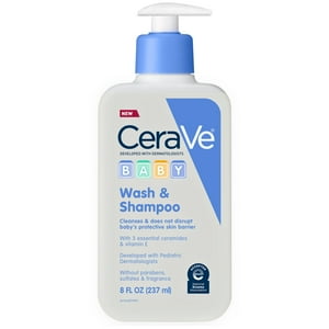 Cerave Gel De Baño Y Champú Para Bebés Limpiador Suave Sin Lágrimas Para Piel Y Cabello Sensibles, 8 Fl Oz