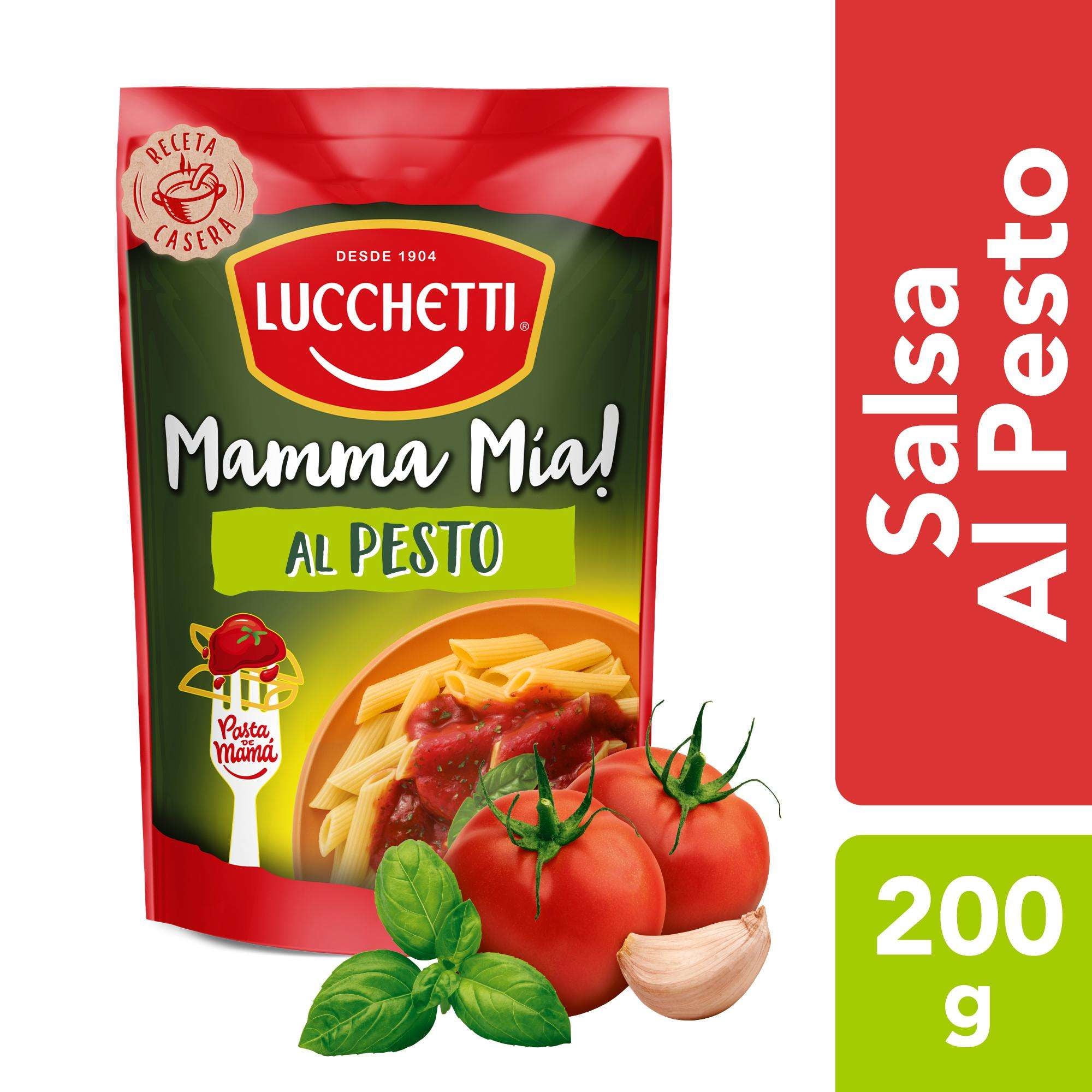 Salsa De Tomate Mamma Mia Mediterránea Al Pesto Doypack 200 g Lucchetti