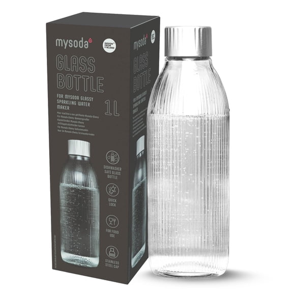 Botella De Carbonatación Glass 1l Plateada Para Glassy