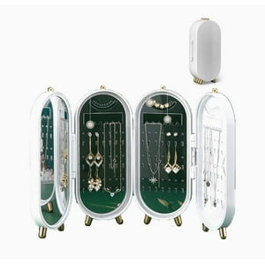 Genérico - Joyero Plegable Verde Organizador De Aros Cadenas Y Anillos Verde Talla Unica