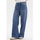 thumbnail image 2 of Jeans Mujer Wide Leg Corte Lateral Azul Oscuro, 2 of 4