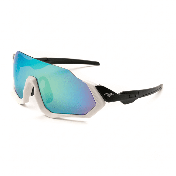 Lentes de Sol Ciclismo B-090 UV400 Marco TR90 Blanco Lente Verde Unisex