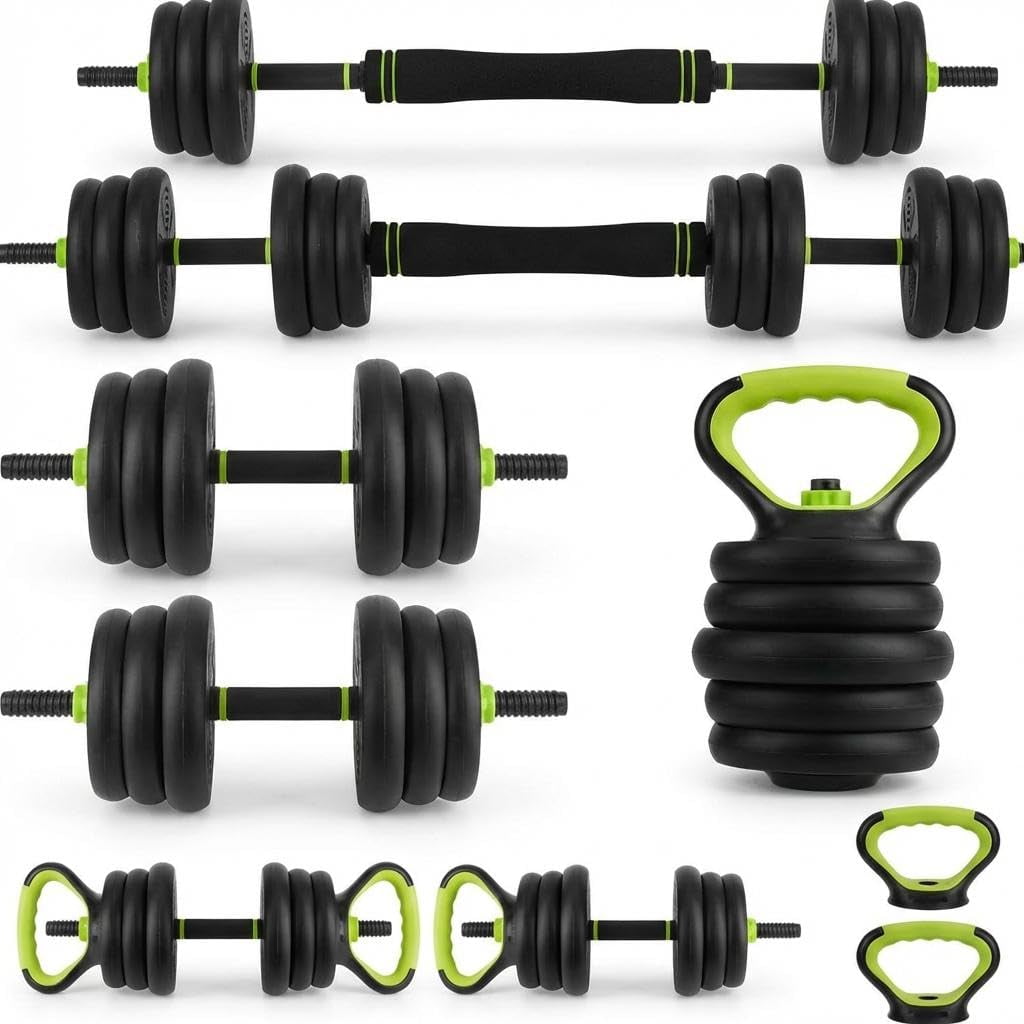Juego De Mancuernas Ajustables Chic Muse, 20 Kg, 4 En 1, Peso Libre