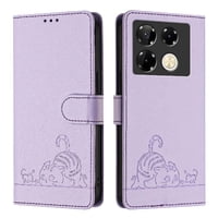 Funda Tipo Cartera Foxdock Para Infinix Note 40 Pro 5G Con Soporte, Ranuras, Rfid, Diseño De Gato