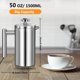thumbnail image 2 of Prensa Francesa Meelio Acero Inoxidable 1,5 L Doble Pared, 2 of 8