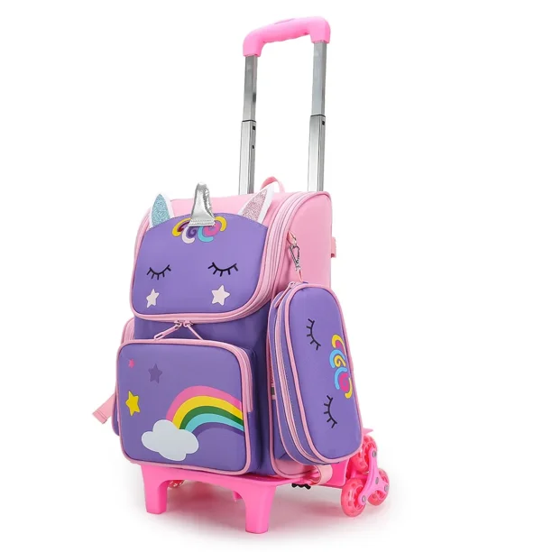 Children's trolley schoolbag cute cartoon girl schoolbag primary school student backpack primary school student backpack