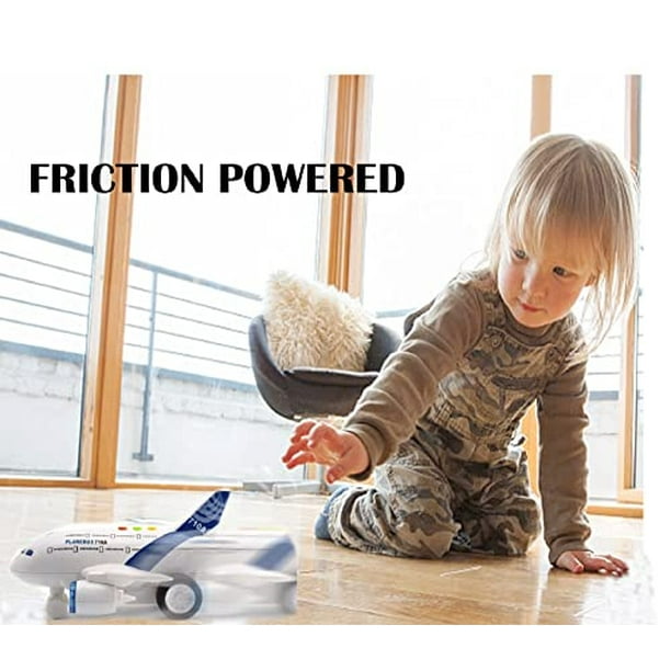 Juguetes de avión para niños pequeños YEAM Avión de juguete accionado por fricción 1:200 con luces y sonidos