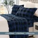thumbnail image 3 of Juego de sábanas Elegant Comfort de franela de terciopelo Queen Buffalo Blue, 3 of 9