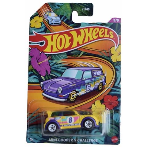 Mini Cooper S Challenge Die Cast Hot Wheels, Escala 1:64, Amarillo
