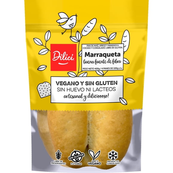 Pan Marraqueta Sin Gluten Vegano, 400 g