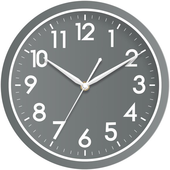 Reloj de pared AKCISOT de 25 cm, analógico, gris, funciona con pilas