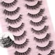 thumbnail image 3 of Pestañas postizas tenues de aspecto natural, banda transparente de 15 mm, 10 pares, paquete múltiple, suaves y reutilizables, hechas a mano por, 3 of 7