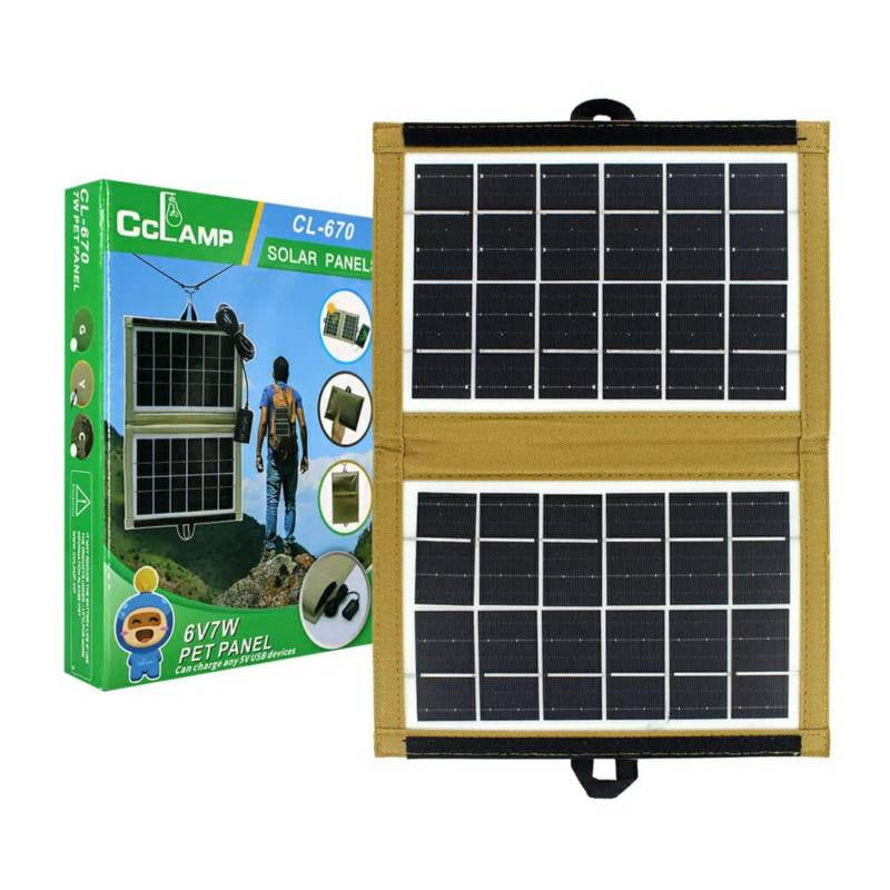 Oem - Panel Solar Portátil Plegable 7w Camping Doble