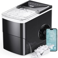 Máquina De Hielo Silonn Smart Countertop, 26 Libras/Día, 2 Tamaños De Hielo