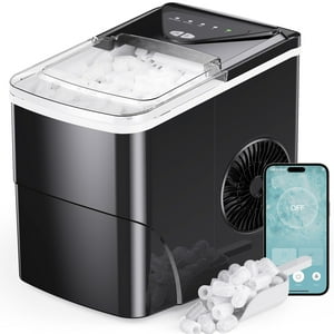 Máquina De Hielo Silonn Smart Countertop, 26 Libras/Día, 2 Tamaños De Hielo