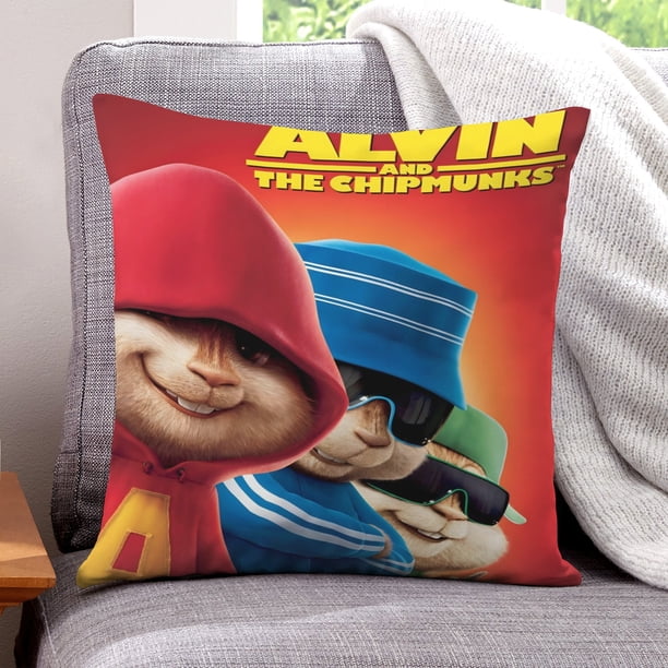Alvin y las Ardillas Fundas de almohada de terciopelo con tema, regalos de funda de almohada, decoración para el hogar, cojín de lanzar, regalo de cumpleaños para fans y parejas.30*30cm.