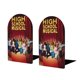 thumbnail image 1 of High School Musical Sujetalibros decorativos temáticos, tope para estantería con base antideslizante, uso dual para hogar y oficina - 2 piezas, 1 of 6