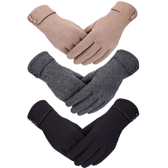 Guantes Patelai de invierno para enviar mensajes de texto con pantalla táctil para mujer, 3 pares