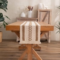 Genérico - Camino De Mesa Estilo Macramé Con Diseño En Yute 33X180 Cm Md04