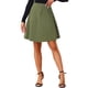 thumbnail image 1 of INSPIRE CHIC Falda de Mujer de Vuelta a la Escuela de Cintura Alta Línea A Acampanada Casual Falda de Mezclilla Verde Militar XL, 1 of 5