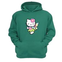 Genérico - Polerón Canguro Gatita Kitty Verde Aguamarina Talla M Unisex