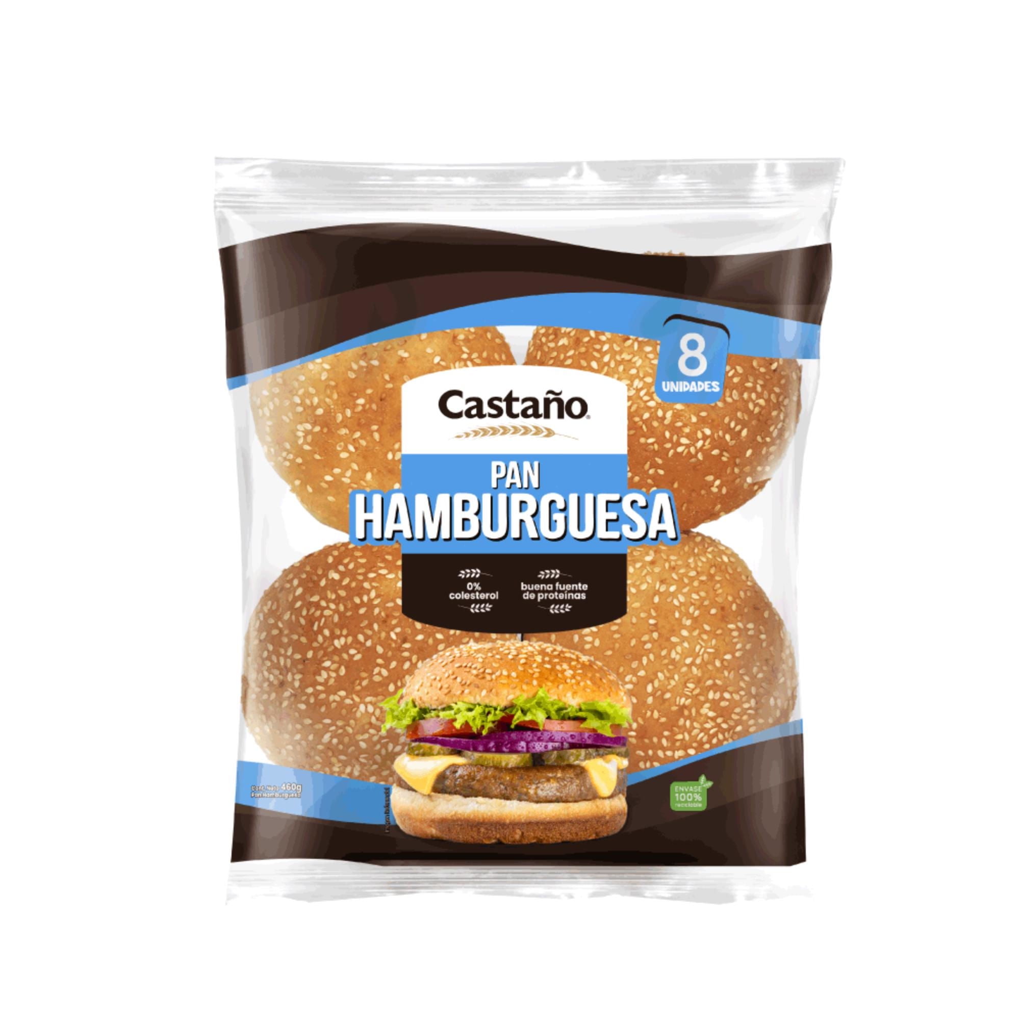 Pan De Hamburguesa 8 Un 460 g Castaño