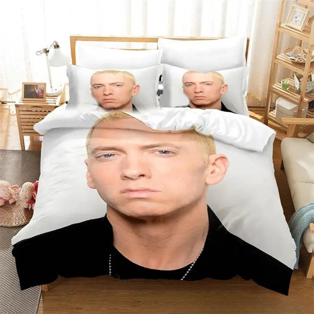 Eminem Rapper Bedding Set,Duvet Cover Comforter Bed Set Quilt Cover Pillowcase,King Queen Twin Size Boys Girls AdultsBed Sheets