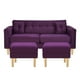 thumbnail image 1 of Sofa New Retro 3c + 2 Pouf Felpa 05 Morado, 1 of 6