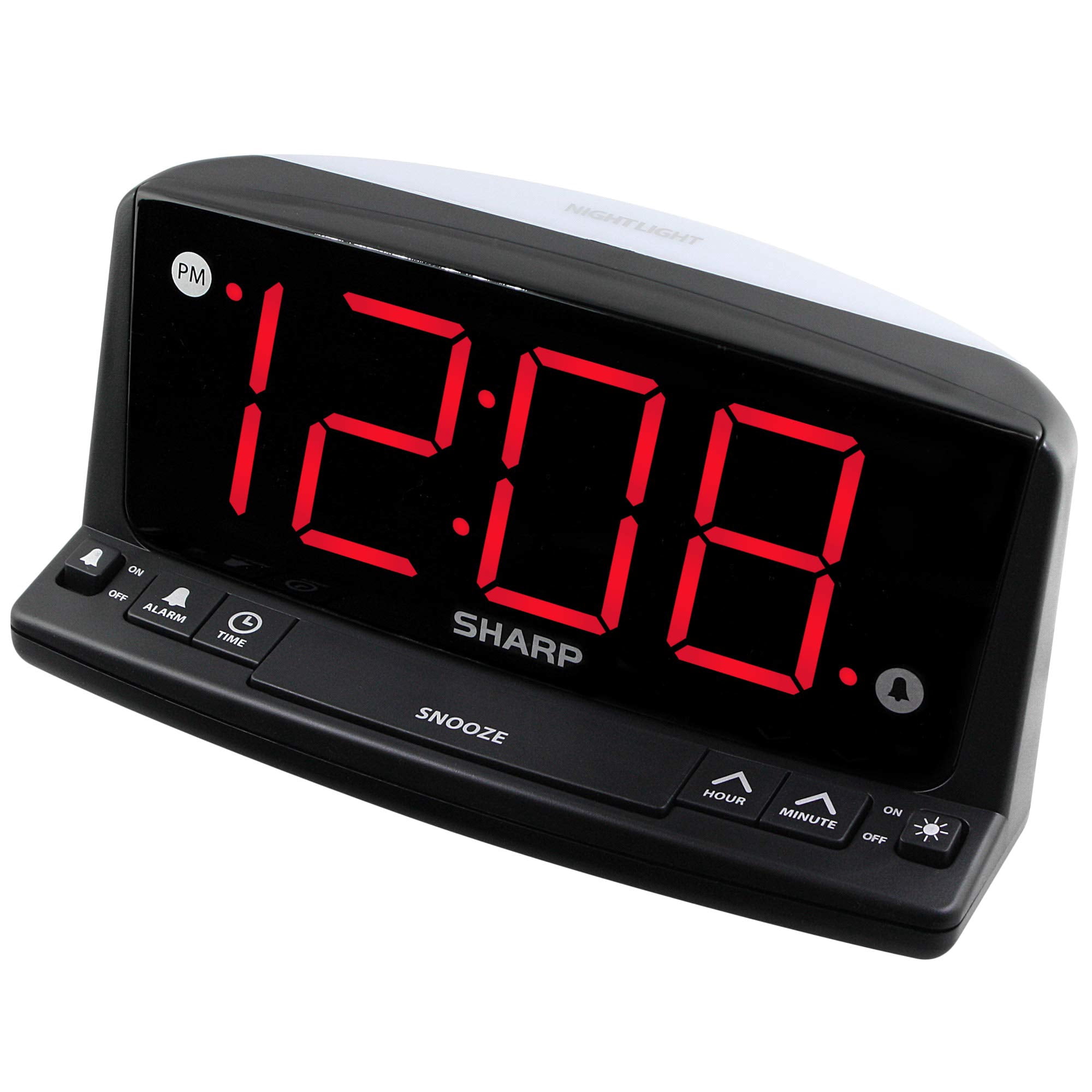 Reloj Despertador Sharp Spc1225a Led Digital Con Luz Nocturna De 1.8 Pulgadas