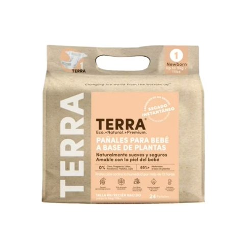 Terra - Pañales Biodegradables Talla Rn 24 Un