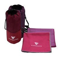 Exprenee - Set 3 Toalla Microfibra Natacion Viaje Pack 2 Fucsia Purpura