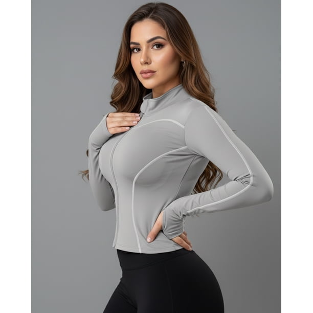 Chaqueta Deportiva Mujer Corte Ajustado Fitness Gym Estiliza