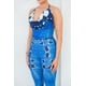 thumbnail image 3 of Conjunto De Camiseta Sin Mangas Con Cuello En V Espalda Descubierta Y Pantalón Con Abertura Frontal Y Cintura Elástica Color Índigo (para Mujer), 3 of 4
