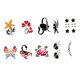 thumbnail image 5 of Plantilla de 10 plantillas de plantillas de pintura de cara de PVC reutilizable de flor animal, 5 of 5